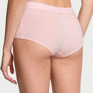 Victoria's Secret Pink Logo Cotton Lace-Waist Boyshort Panty